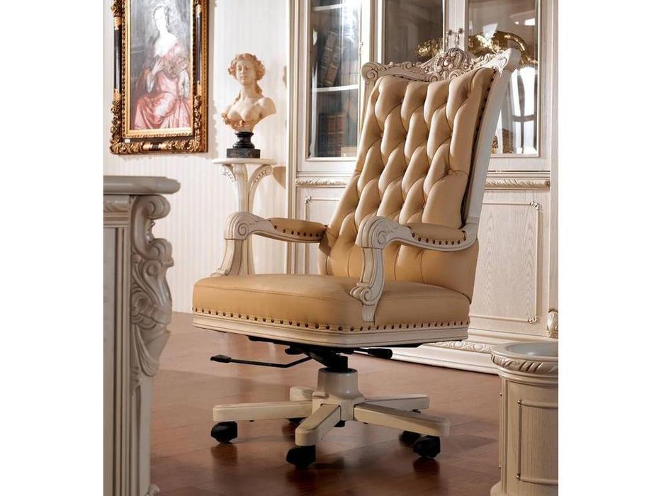 кресло вращающееся Carpenter Изабелла  (белый, золото)