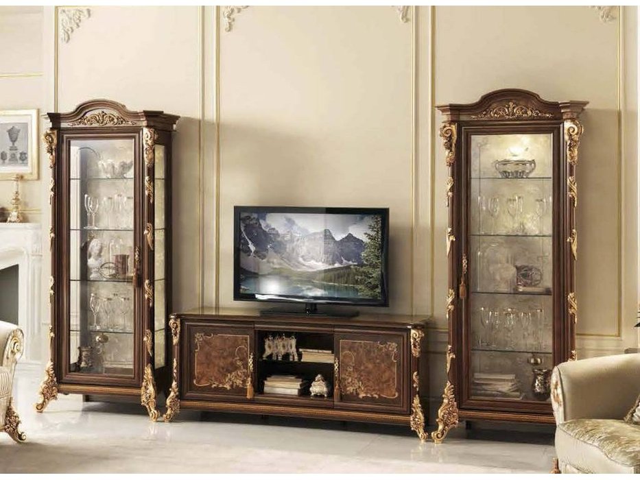 тумба под телевизор, Arredo Classic: "Sinfonia" (орех, золото)