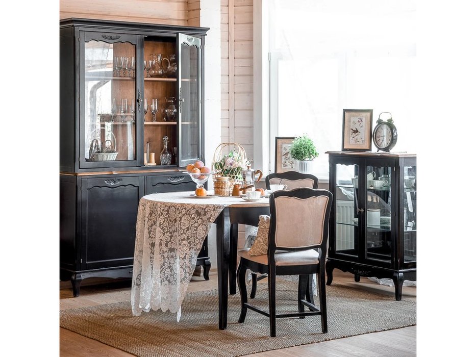 витрина низкая, Mobilier de Maison: "Belveder" 2-х дверная (черный)