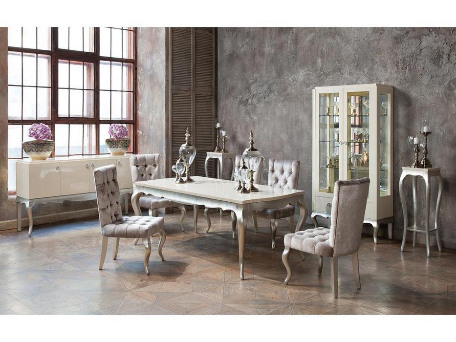 стол обеденный Fratelli Barri Venezia раскладной (кремовый лак, серебро)