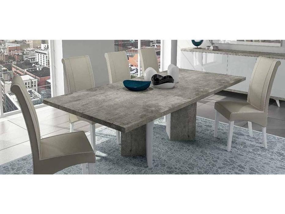 стол обеденный Status Treviso раскладной (белый лак, цемент)