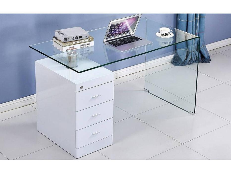 стол письменный ESF Comedor  (стекло, белый)