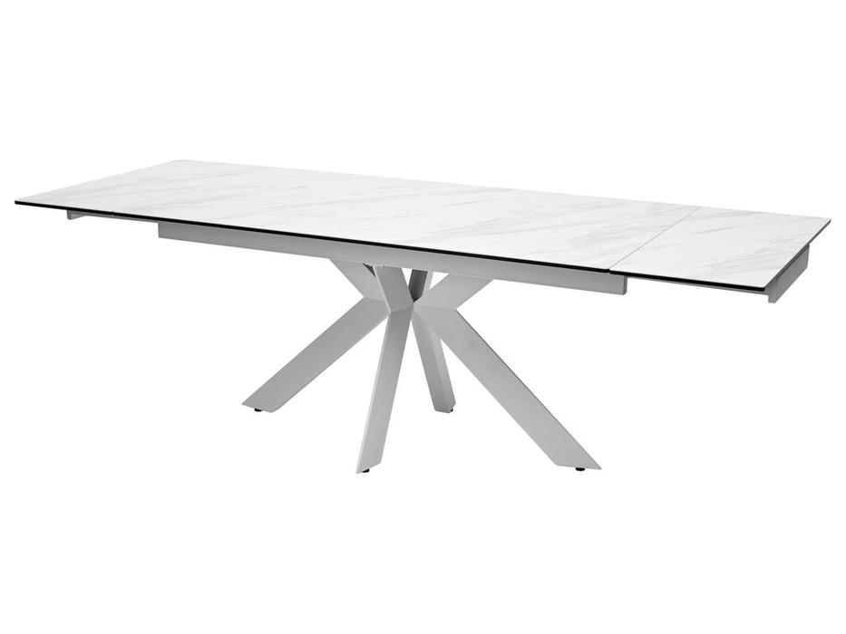 стол обеденный Megapolis BELLUNO раскладной (белый мрамор матовый, белый)