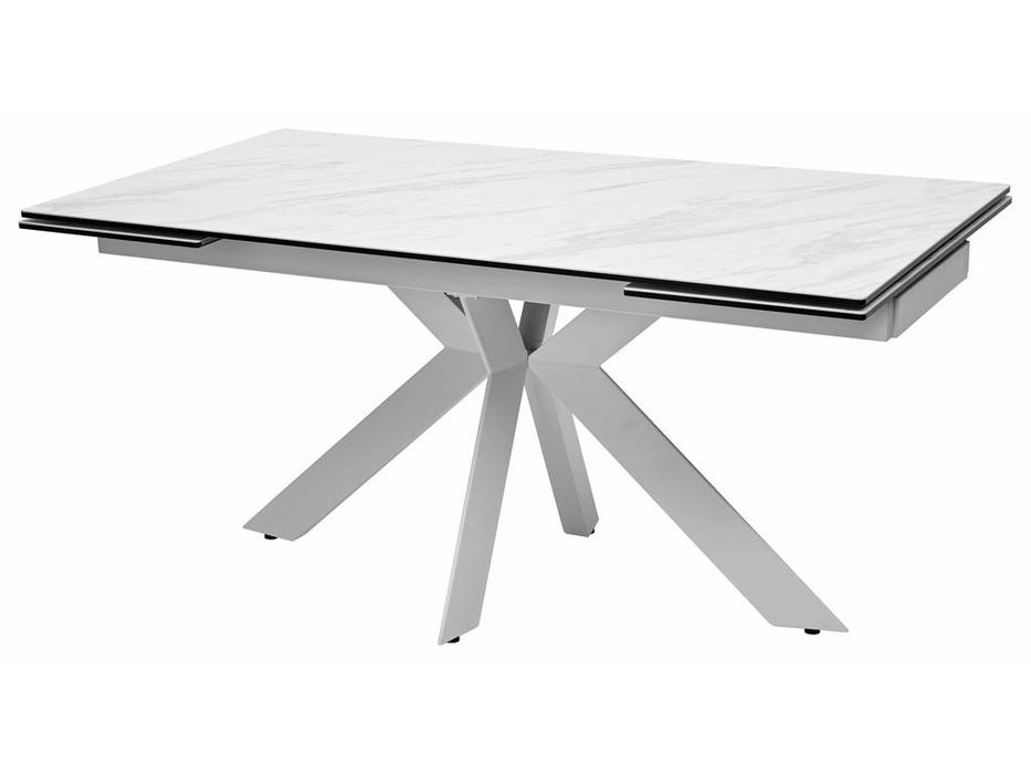 стол обеденный Megapolis BELLUNO раскладной (белый мрамор матовый, белый)