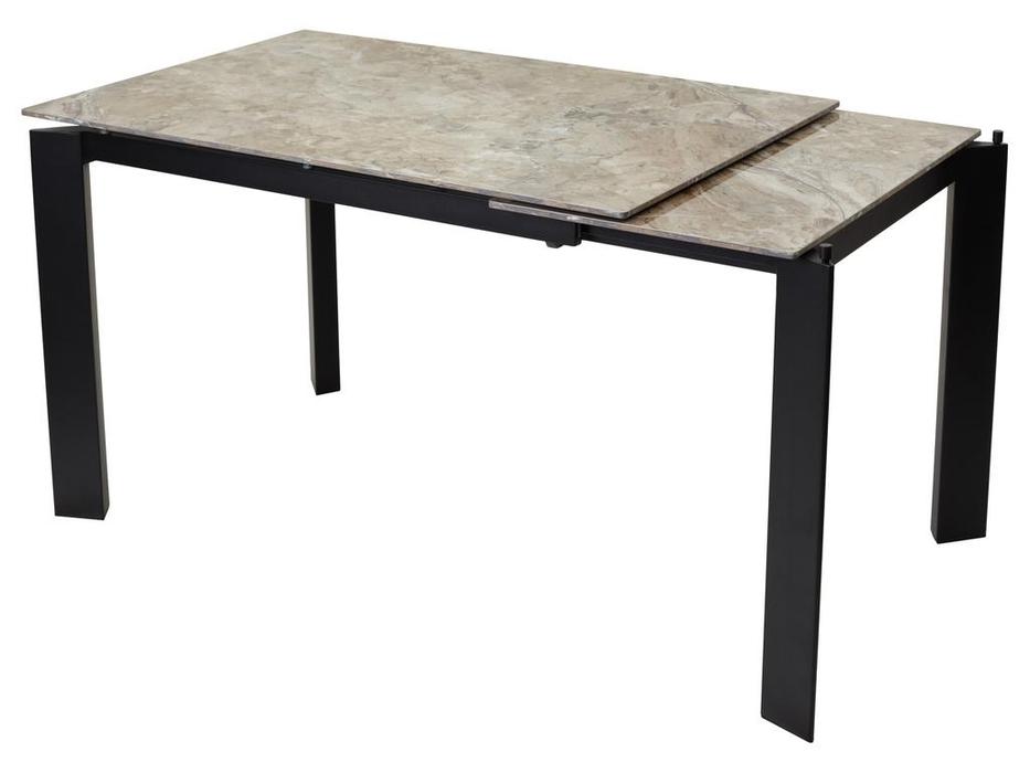 стол обеденный Megapolis Corner раскладной (коричневый мрамор, черный)