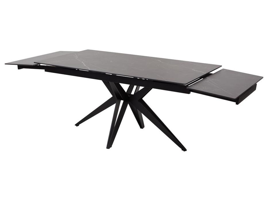 стол обеденный Megapolis FORIO раскладной (черный мрамор, черный)