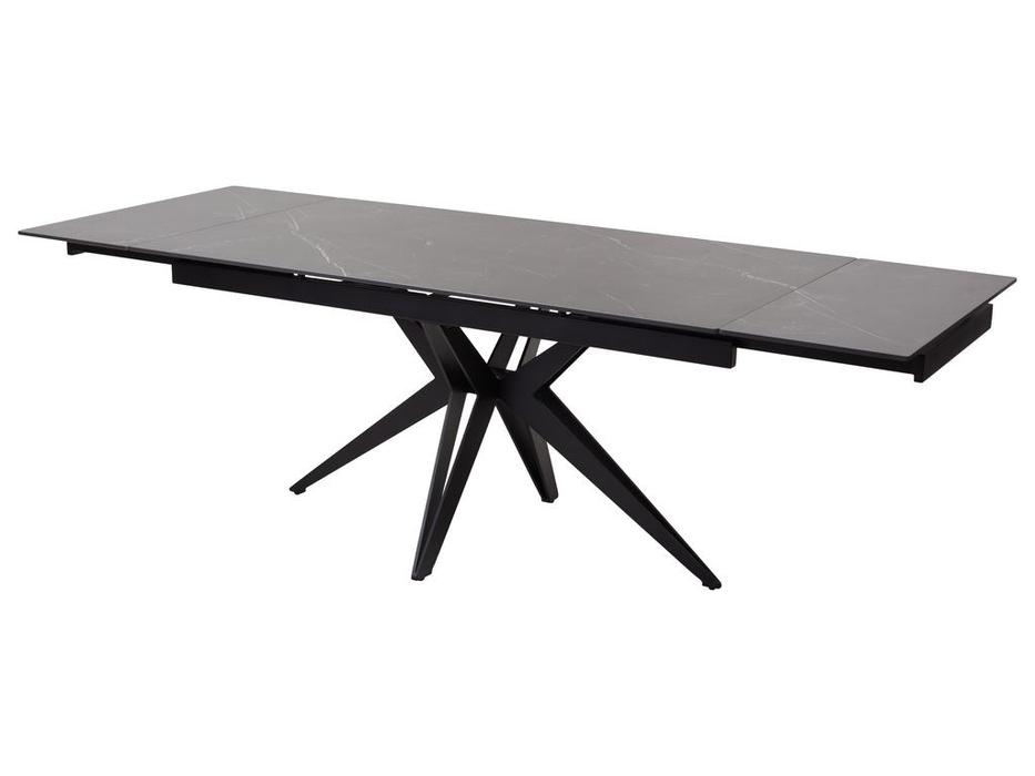 стол обеденный Megapolis FORIO раскладной (черный мрамор, черный)
