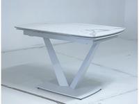 стол обеденный Megapolis ALATRI раскладной (белый мрамор, белый)