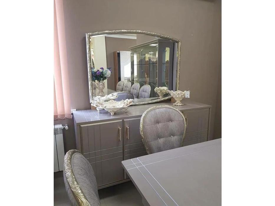 комод с зеркалом FurnitureCo Монако  (серебро)