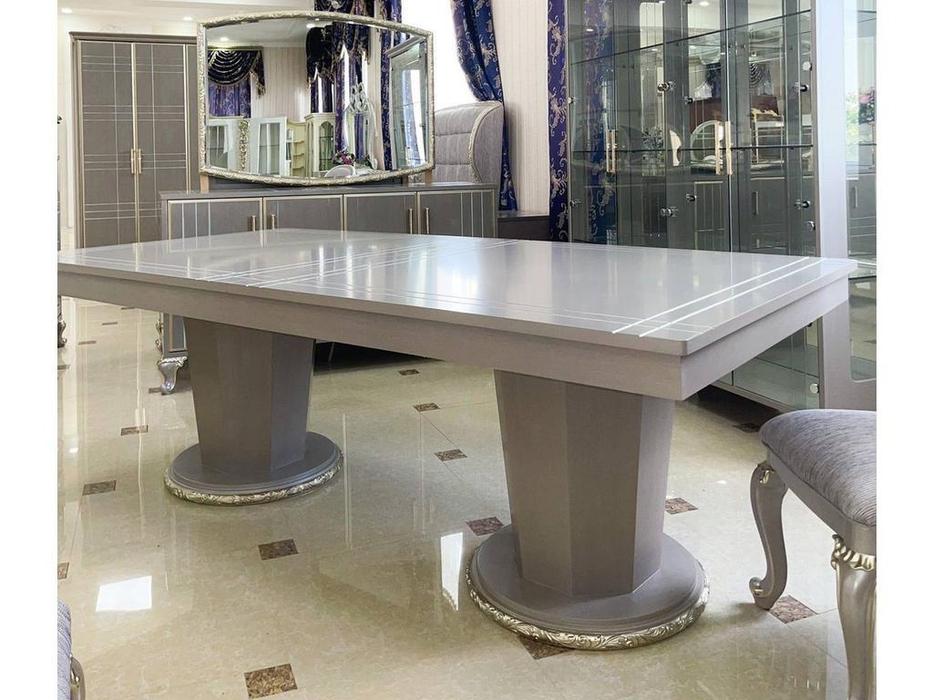 стол обеденный FurnitureCo Монако  (серебро)