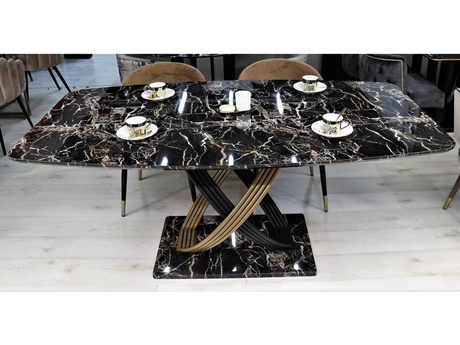 стол обеденный Linhai Lanzhu Сфера обеденный (черный мрамор)