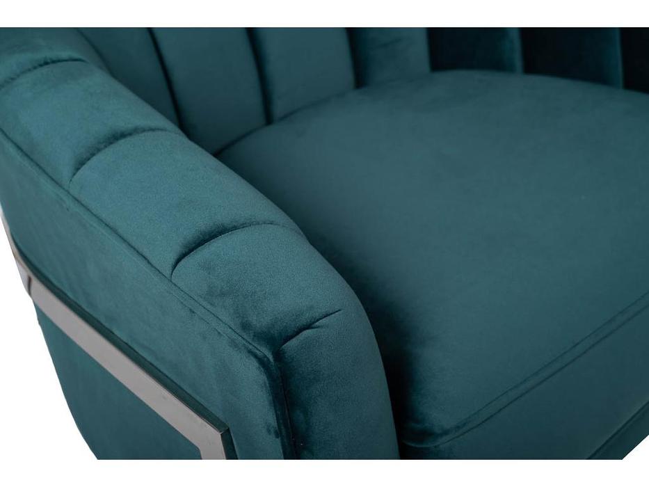 кресло Garda Decor GD велюровое (сине-зеленый)